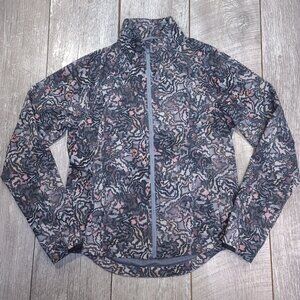 Athleta Womens Run With It Jacket Size Small Kinetic Abstract Zip Windbreaker